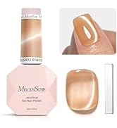 MelodySusie Glass Cat Eye Gel Nail Polish, Light Blonde Glitter Holographic Magnetic Nail Polish ...