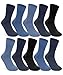 10 Paar Socken 100% Baumwolle Herren Damen ohne Gummidruck & ohne Naht 10600 (Jeans 39-42)
