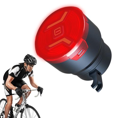 Eoixuqba Luz Trasera De Bicicleta - Luz Trasera Inteligente E Impermeable,Dispositivo De Advertencia para La Conducción De Bicicleta con Carga USB - para Noche Viaje Entrenamiento Carretera