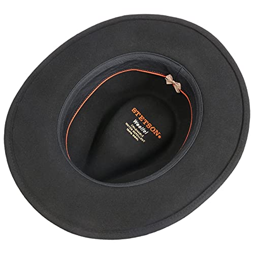 Stetson Yutan Wool Hat Women/Men Black 7 1/4-7 3/8 #TOP4
