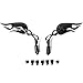 Krator SF-COMF5-B Black Mirror (Black Flame Custom Rearview S For Harley Motorcycle Cruiser Chopper +Bolts)