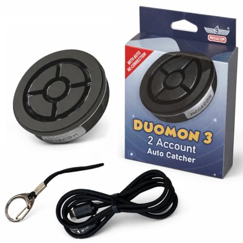 megacom DuoMon3 2025ver. 1P/2P Pocket Auto Catcher(Redball) IPX7 Waterproof with APP set up Lights Vibration Sound- Bluetooth One Touch Reconnect Type-C & Wireless Rechargeable(Black)