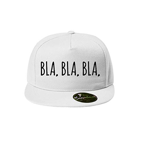 OwnDesigner Bla bla bla Baseball Cap - Unisex Mütze, Cap für Herren und Damen, einfarbige Basecap, Snapback (Cap 483 Weiß) Cover
