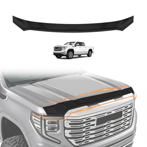 Image of TripleAliners Hood Bug Deflector Protector for 2019-2026 GMC Sierra 1500 | Hood Protector, Bug Deflector Shield Replacement, Flexible TPE Material, Easy to Install, Upgraded adhesion