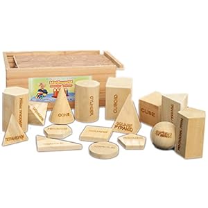 Mathworld Small 3d Solid Geometric Shape size 5x3x3 cm set of 16 pcs with Wooden slide box for Kids Learning School Geometry Math Manipulative Model Mathematics Kit