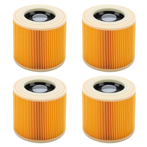 Hyzevee 4 Pack Filter Replacement compatible with Kärcher WD2 WD3 MV Series - Cartridge Filter Wet & Dry Vacuum Cleaner Replacement replaces 64145520/6.414-552.0