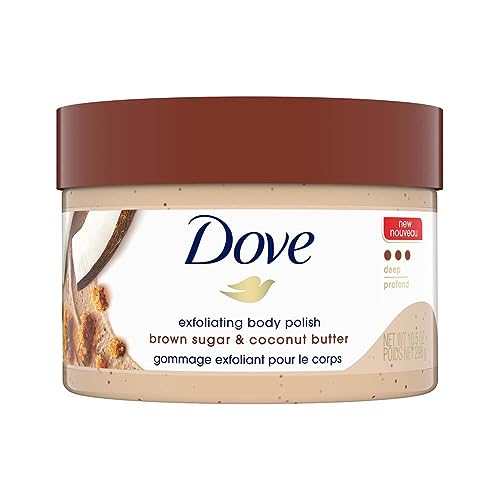 Image of Dove Exfoliating Body Polish Scrub for Dry Skin with Brown Sugar & Coconut Butter 298g & Dove Exfoliating Body Polish Scrub For Delicate & Sensitive Skin With Oatmeal & Calendula Oil, 298g