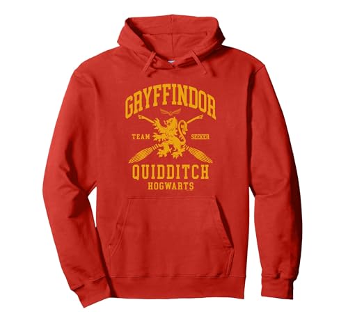 Image of Harry Potter Gryffindor Quidditch Arch Pullover Hoodie, Adult Unisex, Red, XX-Large