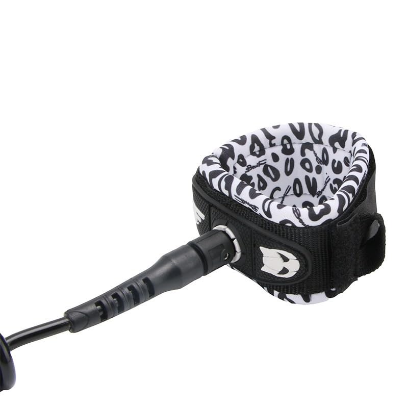 LZM-DIEWLEI Surfboard Leash TPU Bodyboard Leash Premium Surfboard Legrope Coiled Footstrap Retractable Board Security Leashes for Shortboard, Longboard, Paddleboard