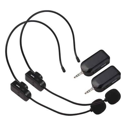 HURRISE Headset Microphone Superior Sound Quality for Singing Performances, Public Speaking, 3.5mm 6.35mm Interfaces, Long Standby Time, Comfortable Fit, Sturdy (1 Receiver with 2