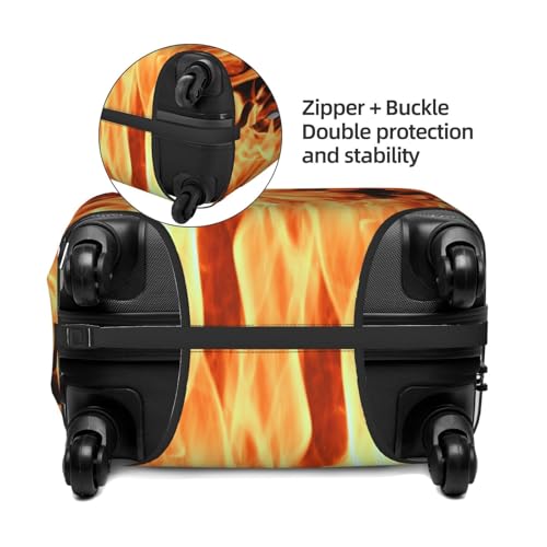 Fire Burning Campfire Luggage Cover for Suitcase, Suitcase Cover Protector Fit 25-28 Inch Luggage Travel Accessories, L4