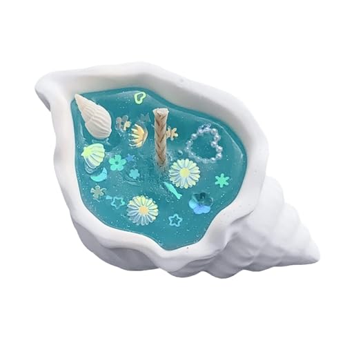 Candela di Soia a Forma di Conchiglia - Fatta a Mano in Legno di Sandalo per Decorazioni per la Casa a Lunga Durata per Compleanno