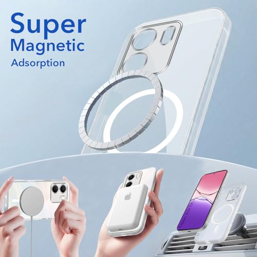 Image of Jkobi Lifetime Anti-Yellow MagSafe Compatible Clear Back Cover Case for Oppo A5X (Sleek Hard Crystal | Shockproof and Camera Protection)