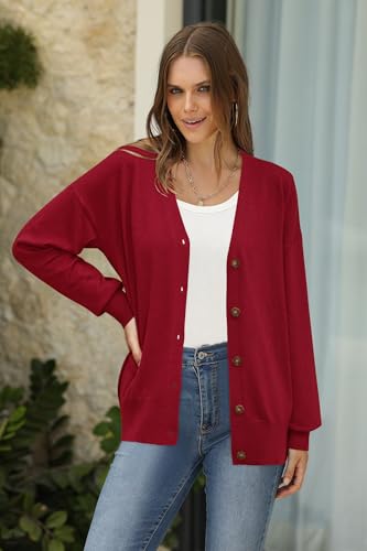 Image of Arach&Cloz Women's Wool Blend Oversized Lightweight Spring Business Casual Cardigan Sweaters