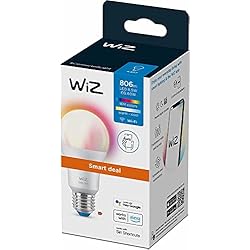 WiZ - Bombilla LED Inteligente Wi-Fi, A60 8,5 W (Eq. 60 W) casquillo E27, Luz Blanca y de Colores, con tecnología SpaceSense y compatible con Alexa y Google Home