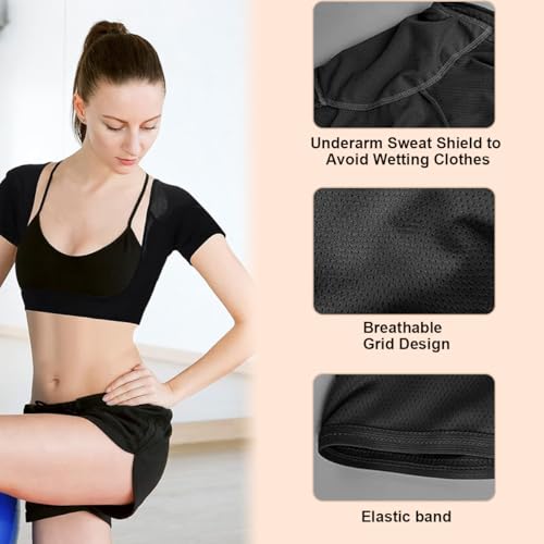 Ruayia 3er Stück Underarm Pads Vest Pads, Sweat-Shirts Damen, Atmungsaktiv Schweißschutz, Cotton Absorbent, Achselschweißweste Integrated Spitze Damen Für Yoga, Sport (L)