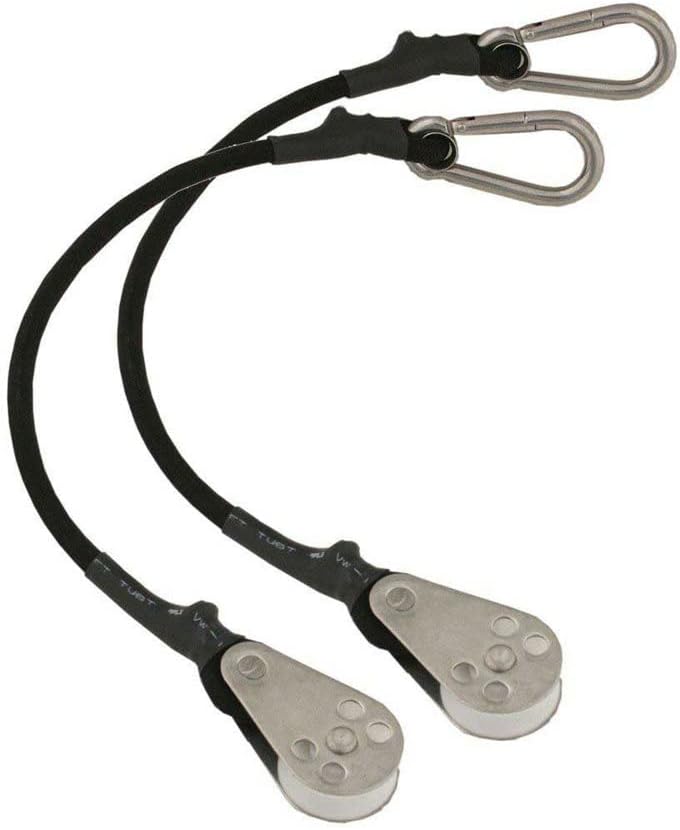 Taco Metals Marine -0020-2 Shock Cord with Pulley - 12", Pair, Black, Standard