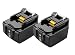 Produktbild 2 X 5,0 Ah 5000 mAh 14.4V BL1415 BL1430 BL1440 Akku Ersatz für Makita BL1430 BL1440 BL1440B BL1450 BL1415 194066-1 194065-3 194558-0 196388-5 194559-8 195444-8 HP347D DJV141 BDF343RHJ DTD134 Schwarz