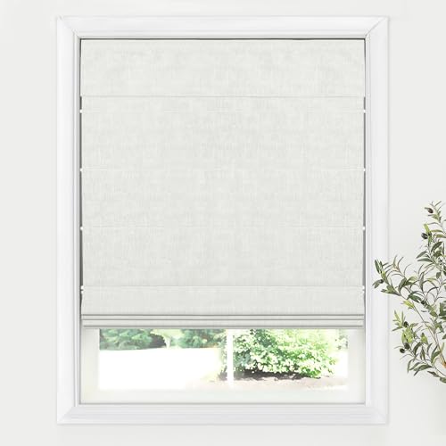 LazBlinds Cordless Roman Shades for Windows, Off White, Custom Size