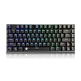 LHQ-HQ mecánica Teclado Teclado Interruptor Outemu Azul 81 Clave NKRO USB con Cable RGB retroiluminado Teclado for Juegos for PC/Gamer,mecanógrafo(Color:Negro,tamaño:un tamaño)
