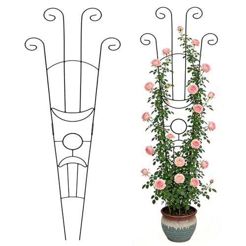 elthmpr Garden Trellis for Climbing Plants - 2 Pcs Metal Trellis for Potted Plants Indoor Outdoor Expandable Sturdy Climber Support Stakes for Monstera Ivy Pothos Flower Vegetable Vine Plant