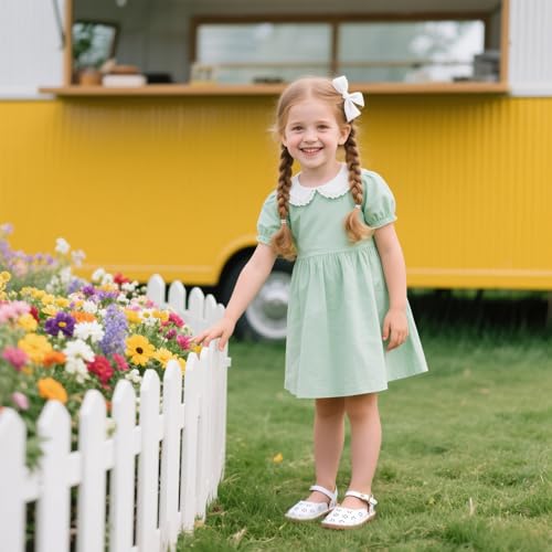 Image of Kolan Toddler Girl Sandals Open Toe Flat Princess Dress Shoes Little Kids