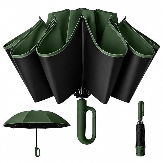 Image of Umbrella, Mini Folding Windproof & Compact UV Umbrella for Sun Protection Rain Windproof Strong Large 3 Fold for Women Handbags,3 Fold for Men Women, Stylish & Compact