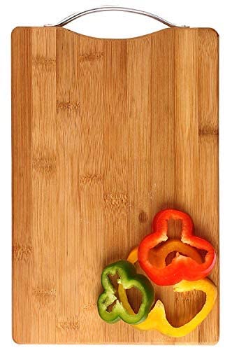 Image of Premium Bamboo Wood Cutting Board for Kitchen, Natural Wooden Chopping Board for Vegetables, Fruits and Cheese(40CM X 30 CM)