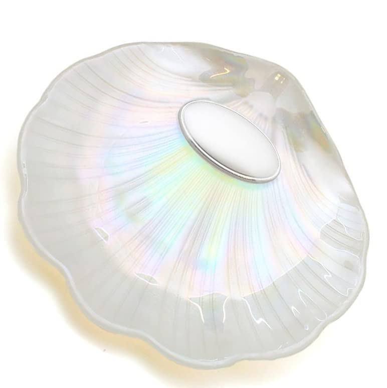 Coquille de baptême plaque personnalisable 09314-12S (Nacre, argent bilaminé mat)