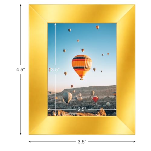 Image of JCJMY 3x4 Picture Frame Gold for Wall Hanging or Tabletop, Wall Mounting Horizontally or Vertically, 3 x 4 Wall Gallery Poster Photo Frame with Shatter Resistant Plexiglass, Gold
