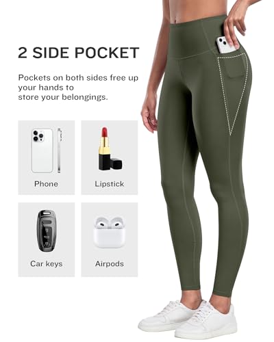 LZYVOO Leggings with Pockets for Women, 6 Packs Soft High Waisted Tummy Control Workout Yoga Pants2