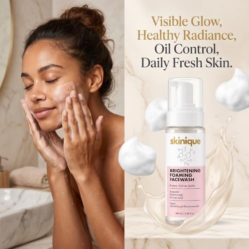 Image of Brightening Foaming Face Wash with 2% Salicylic Acid, Rice Water & Niacinamide | Gentle Daily Cleanser for Oil Control, Pore Cleansing | Hydrating Face Wash for Men & Women | 100ml