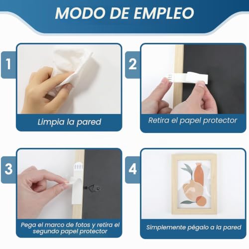 Miniatura 3 de 72 Piezas Tiras Adhesivas Para Colgar Cuadros Sin Agujeros 32 Pares , Cinta De Doble Cara Para Colgar Marcos, Espejos, Relojes De Pared Sin Clavos, Adecuado Para Diversas Superficies