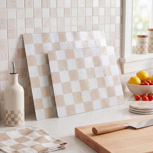 Set de 2 Tablas para Cortar de Vidrio Templado Beige 7.9x11in y 11x15in miniatura 3