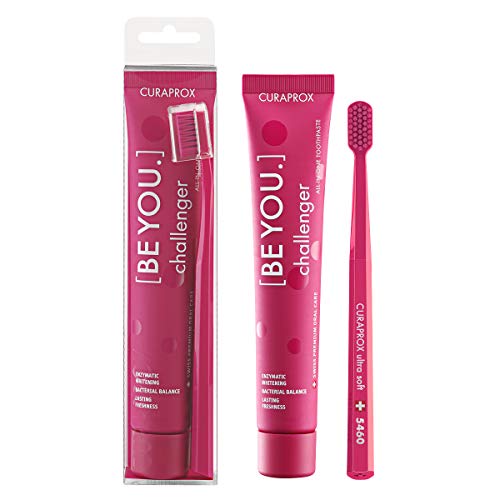 KIT: Creme Dental Curaprox BE YOU + Escova Curaprox modelo 5460 - Challenger