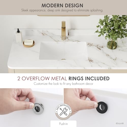 Fregadero de baño de porcelana rectangular P-205 esmaltado bajo encimera 6