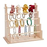 FINGERINSPIRE Soporte de exhibición de 5 niveles de madera para joyas, 12.4 x 5.9 x 11.8 pulgadas, soporte de madera de color PapayaWhip, soporte de almacenamiento desmontable para pulseras