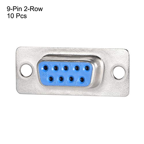 Conector D-sub DB9 hembra 9 pines pack 10 azul miniatura 2