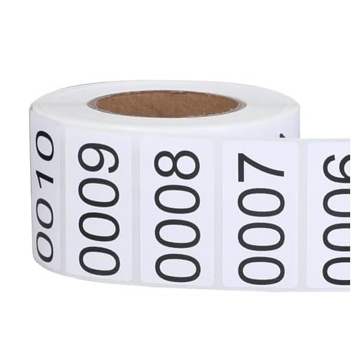 Lose Tombola 1-1000 Nummern Aufkleber - 40 x 20 mm Wasserdichte Konsekutiv Nummer Etikette für Inventar Aufbewahrung Klassifikation