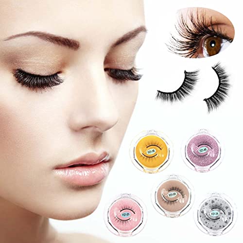 RapStart Fluffy Natural Look False Eyelashes, Reusable Self-Adhesive Eyelashes - Wispy Long Extension Eyelashes - Makeup Thick Fake Eyelashes, Soft Lashes No Glue Need - Christmas Gift for Women (A)