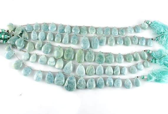 Moss aqua beads poire lisse LKBEADS pour confectionner vos bijoux d'été