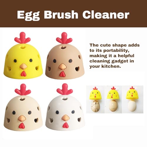 Image of Egg Cleaner for Fresh Eggs, Silicone Egg Washer Scrubber for Removing Dirt and Debris from Eggshells, Reusable Cleaning Tools for Egg Enthusiasts & Poultry Farmers (Beige)