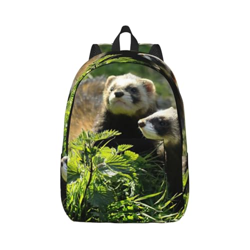 Mochila de viaje para fin de semana con diseño de hurón y espacio laptop