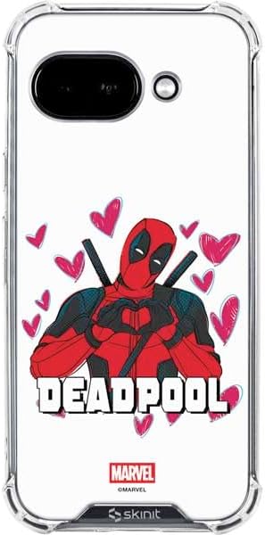 Skinit Clear Phone Case Compatible with Google Pixel 9a - Officially Licensed Marvel Deadpool Legacy Deadpool Red Poster Design
