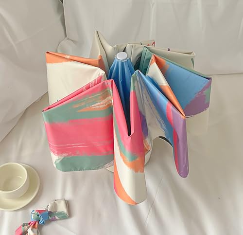 Image of House of Quirk 3-Fold Travel Umbrella - Auto Open /Close Ultra Light and Small Mini Umbrella with Carrying Pouch