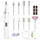 SVECKE Professional Electric Nail Drill Machine Cordless Rechargeable with UV Light 3 Speed Gears for Acrylic Gel Nails Thick Toenails Home Salon Beginner Kit