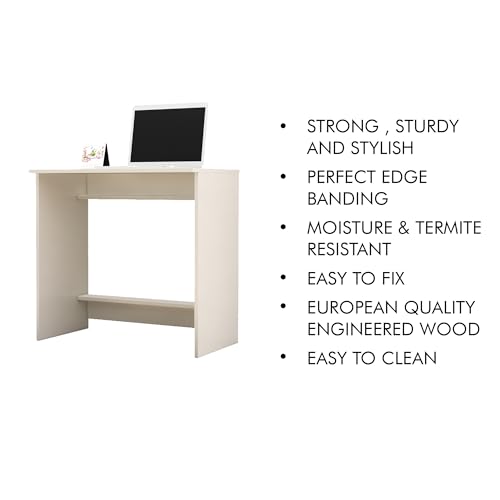 Image of Bniture Wooden Study Table for Home | Engineered Wood Laptop Study Table | Multi Purpose Office Desk for Laptop, Computer, Writing | Table for Study | Workstation Home & Office | Frosty White