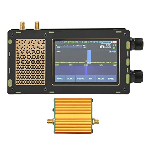 Récepteur Malahit DSP SDR, Récepteur DSP SDR 50 KHz-2 GHz, Récepteur Radio à Ondes Courtes AM SSB NFM WFM CW, avec écran Tactile rétroéclairé IPS 3,5 (Hôte DSP SDR V3 avec amplificateur à Faible)