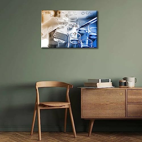 Image of TUMOVO 1 Pieces Medical Poster Canvas Wall Art Poster Clinical Laboratory Artwork Bathroom Decor Wall Art Medical Examination Print on Canvas Stretched and Framed Ready to Hang (12 inch Wx18 H)