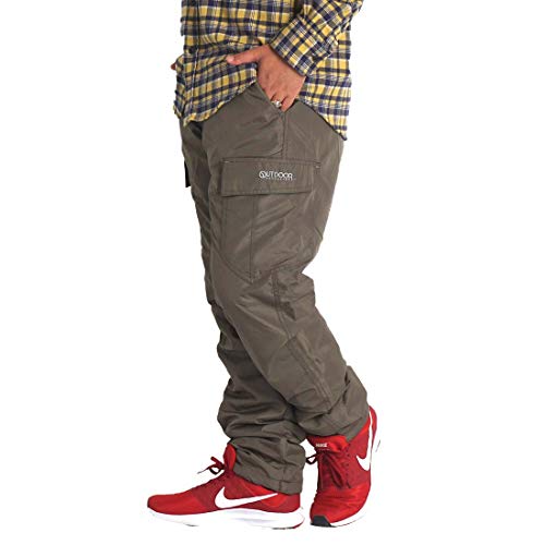 カーゴパンツ メンズ 裏ボア 裏起毛パンツ 防寒 撥水 防風 ゆったり イージーパンツ 8642 M 41カーキ